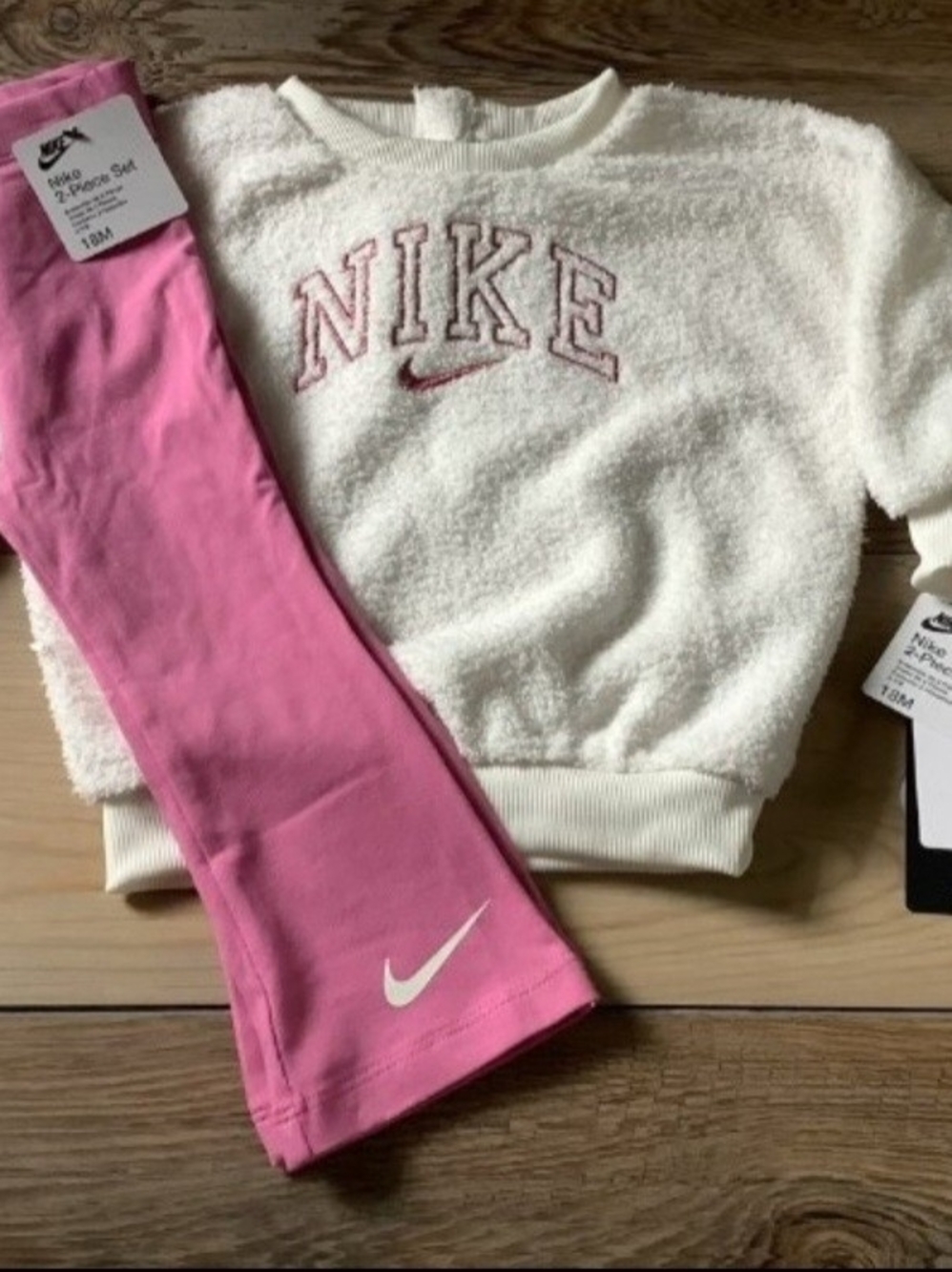 Nike Girls Fuzzy Sweatshirt & Flare Leggings Set Size 18M(NWT)